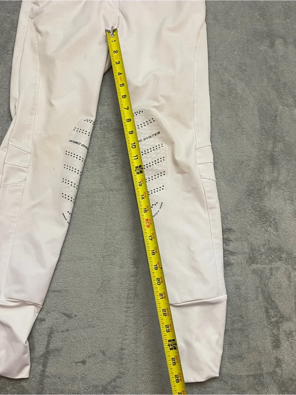 Animo Breeches Womens Small 34 Beige Riding Silicone Knee Grip Ankle Made Italy